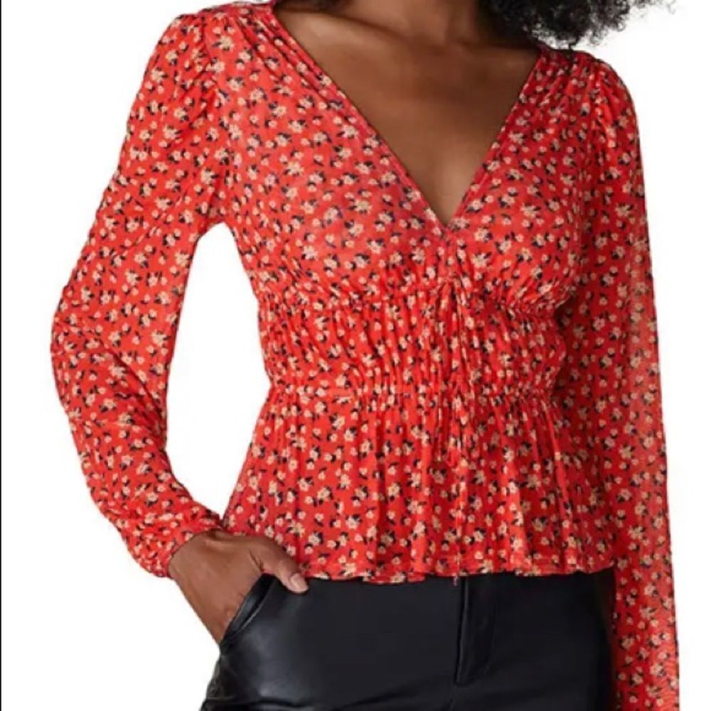 Louna Floral Long Sleeve Mesh Top